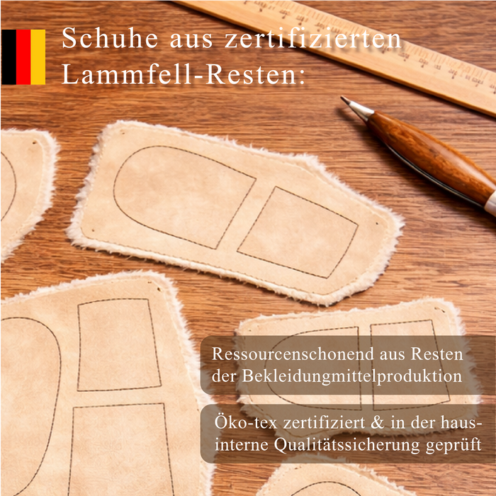 Baby-Lammfellschuhe ROSA | weiches Strickbündchen