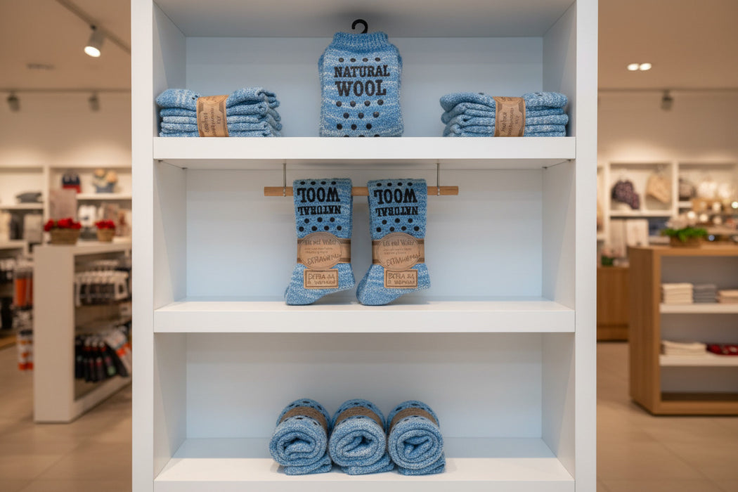 🧦 Kuschelige Wollsocken mit Umschlag &amp; Anti-Rutsch-Druck