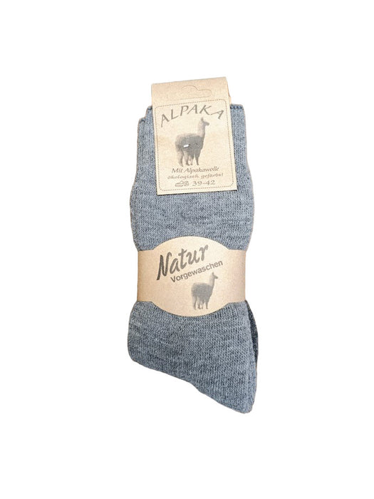 Alpaka, 2 Paar Socken schwarz und grau.
