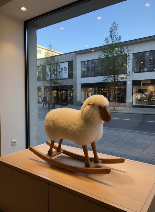 Flauschiges Holzschaf mit echtem Schaffell – Der Hingucker für jedes Zuhause! 🐑✨