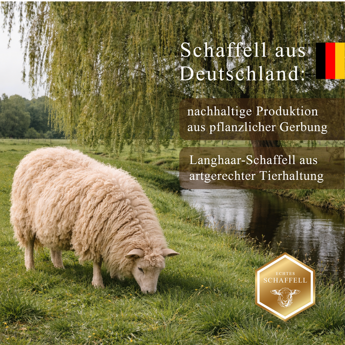 Schaffell CAPPUCCINO | Langhaarfell, pflanzlich gegerbt