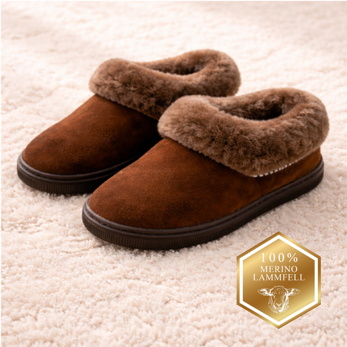 Merino-Lammfell Hausschuhe MOCCA | Damen & Herren