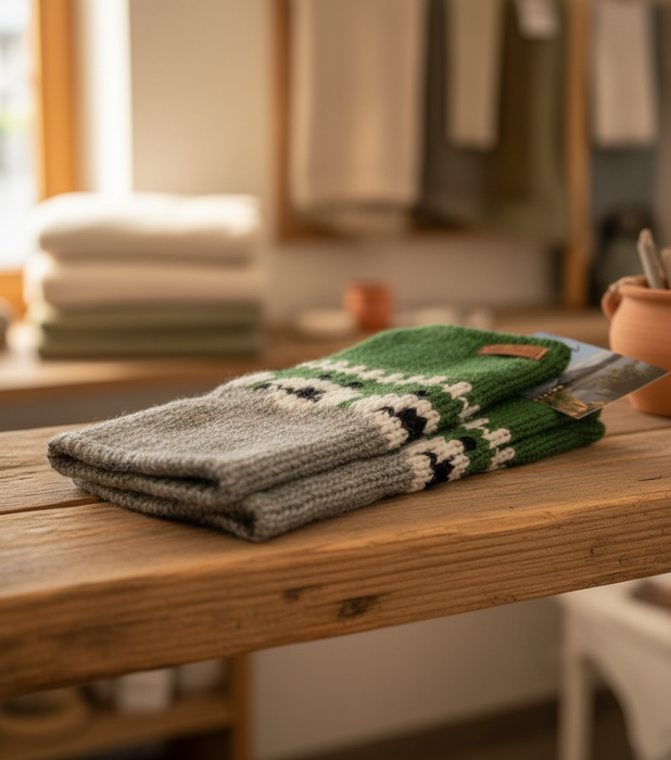 Pulswärmer im Schaf Design "Modell Samarina"