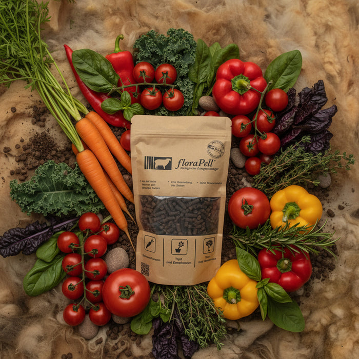 🌱 floraPell Pellets – Ökologischer Langzeitdünger aus 100 % Schafwolle ,Sparangebot - Florapell 3* 450G Beutel