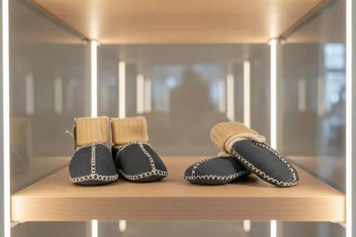 (Set) Babyhausschuhe + Babyhandschuhe - Schafland-Stock