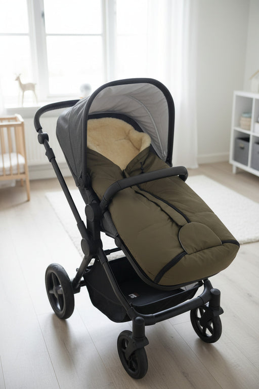Babywagen Schlafsack Merino Lammfell Waschbar Antibakteriell Hautverträglich - Schafland-Stock