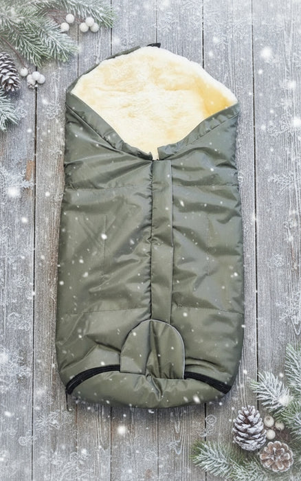 Babywagen Schlafsack Merino Lammfell Waschbar Antibakteriell Hautverträglich - Schafland-Stock